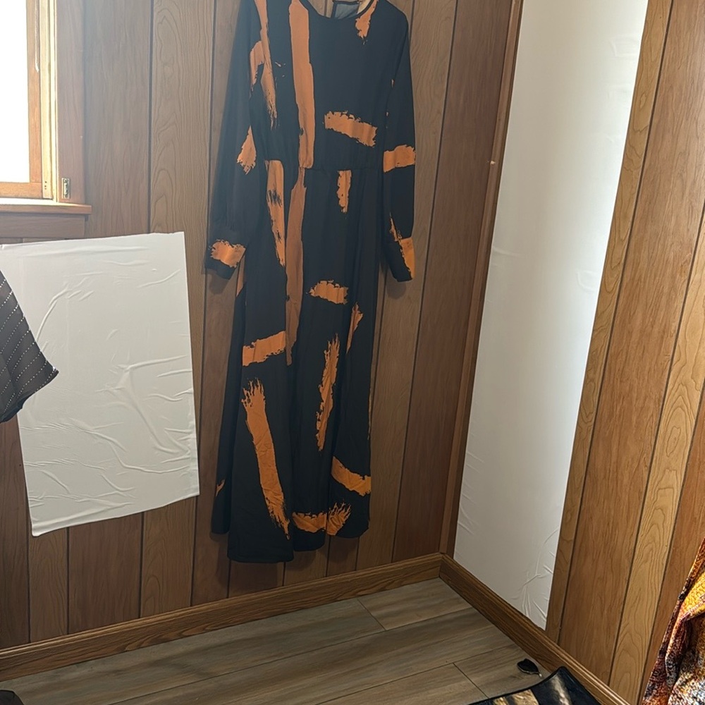 Elegant Black and Orange Women's Dress